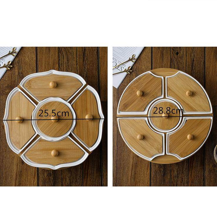 Lisslune | Five Grid Rotating Ceramic Breakfast Platter