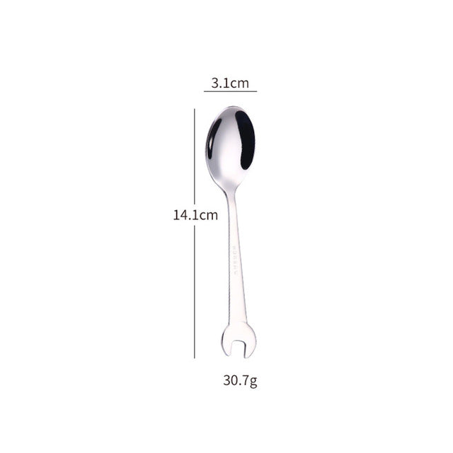 Lisslune | Creative Wrench Shape Fork Spoon Cutlery Set