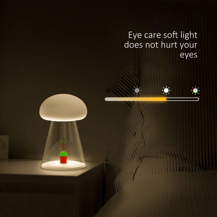 Lisslune | Rechargeable White Cactus USB Mushroom Night Lamp