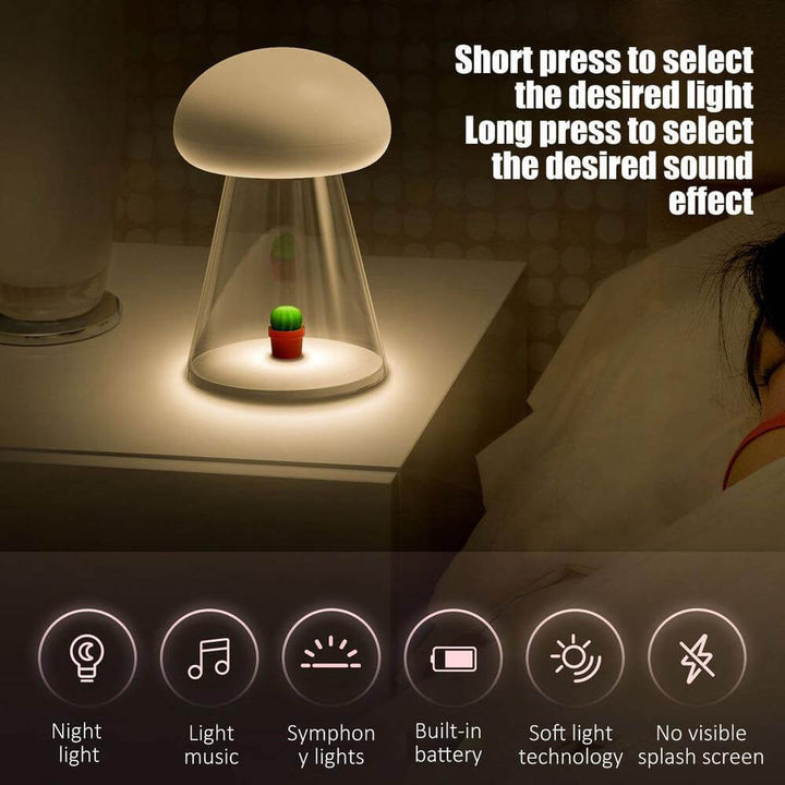 Lisslune | Rechargeable White Cactus USB Mushroom Night Lamp