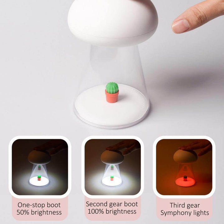 Lisslune | Rechargeable White Cactus USB Mushroom Night Lamp