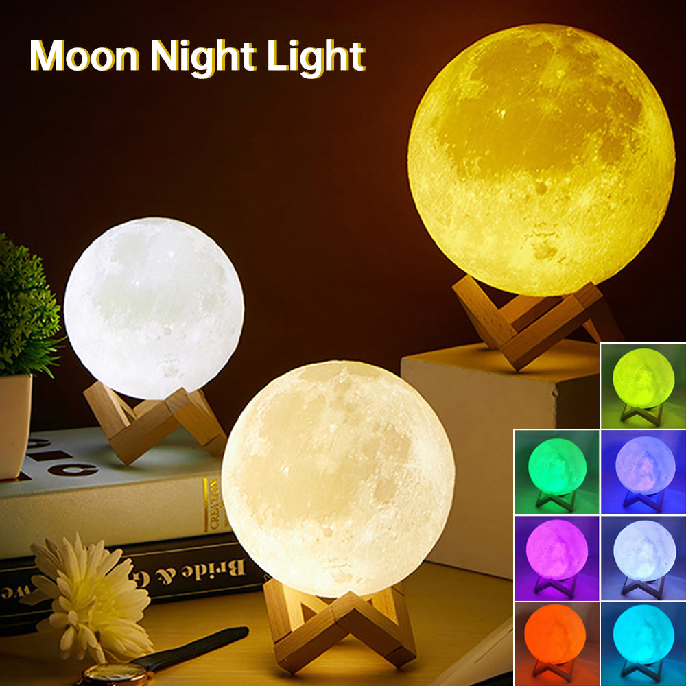 Lisslune | 3D Light Touch Switch Rechargeable Moon Night Lamp