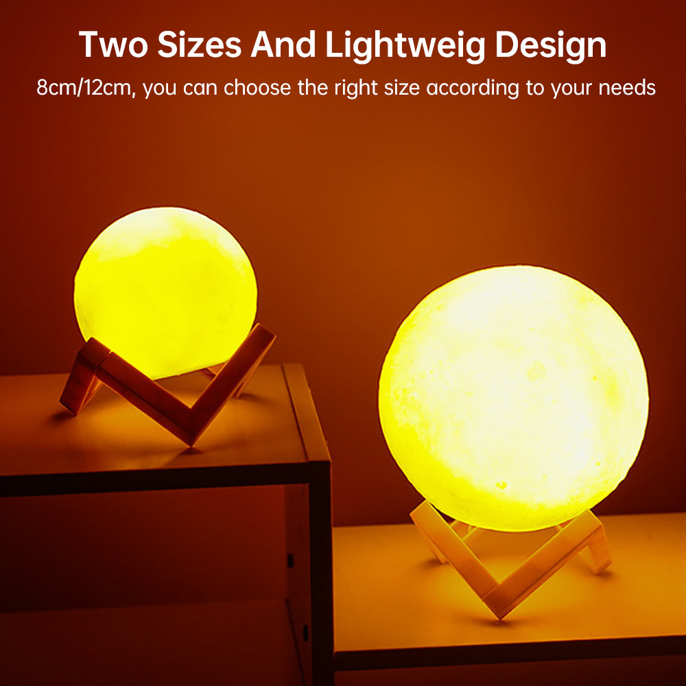Lisslune | 3D Light Touch Switch Rechargeable Moon Night Lamp