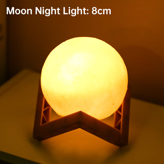 Lisslune | 3D Light Touch Switch Rechargeable Moon Night Lamp