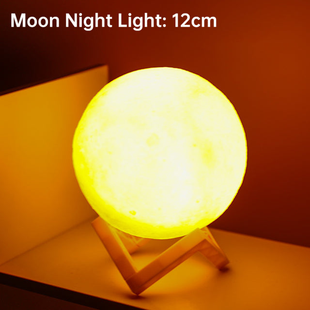 Lisslune | 3D Light Touch Switch Rechargeable Moon Night Lamp