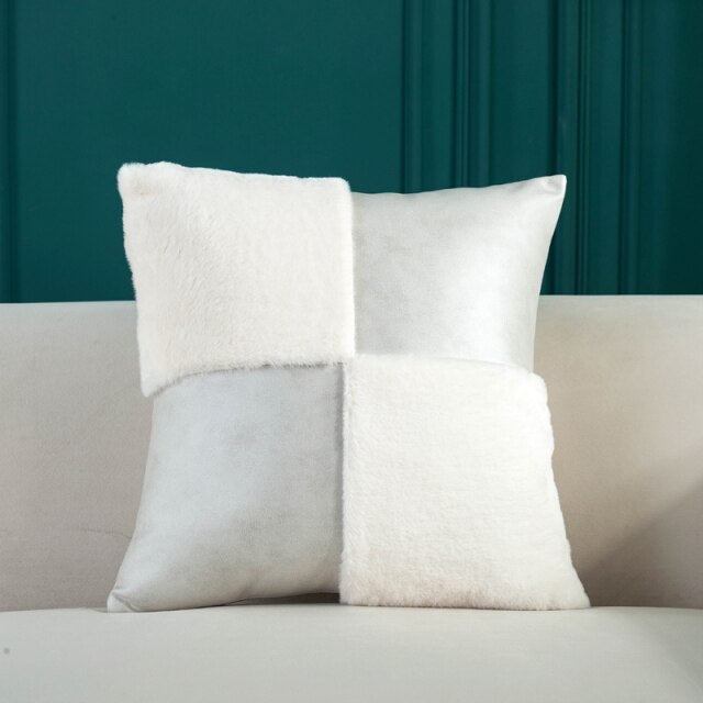 Lisslune | Elliott Faux leather and fur pillow covers