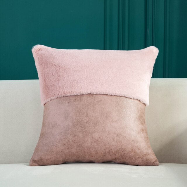 Lisslune | Elliott Faux leather and fur pillow covers