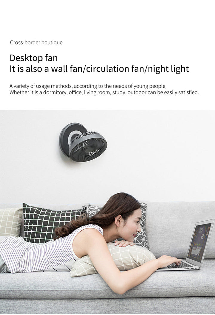 Lisslune | Portable Wireless Foldable Fan Night Lamp