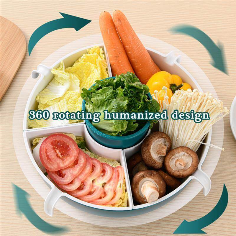 Lisslune | Rotatable Vegetable Drain Basket Serving Tray