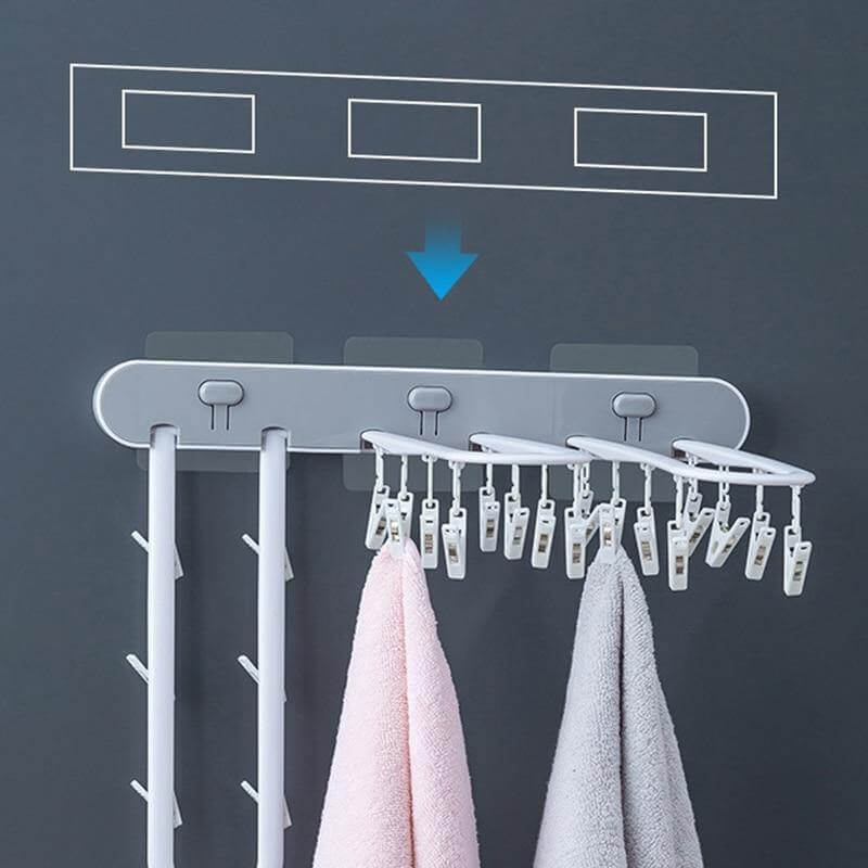 Lisslune | Wall-Mounted Folding Easy Drying Sock Hanger Rack