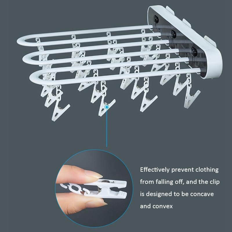 Lisslune | Wall-Mounted Folding Easy Drying Sock Hanger Rack
