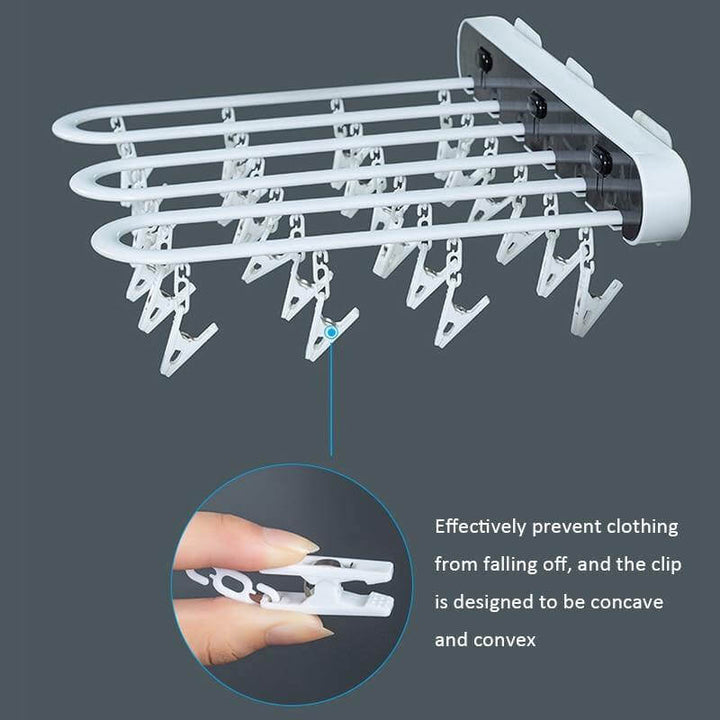 Lisslune | Wall-Mounted Folding Easy Drying Sock Hanger Rack