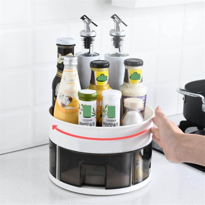 Lisslune | 360 Rotating Lazy Kitchen Spice Rack Organizer
