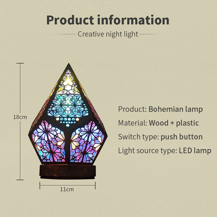 Lisslune | Wooden Hollow LED Atmosphere Night Lamp Projector