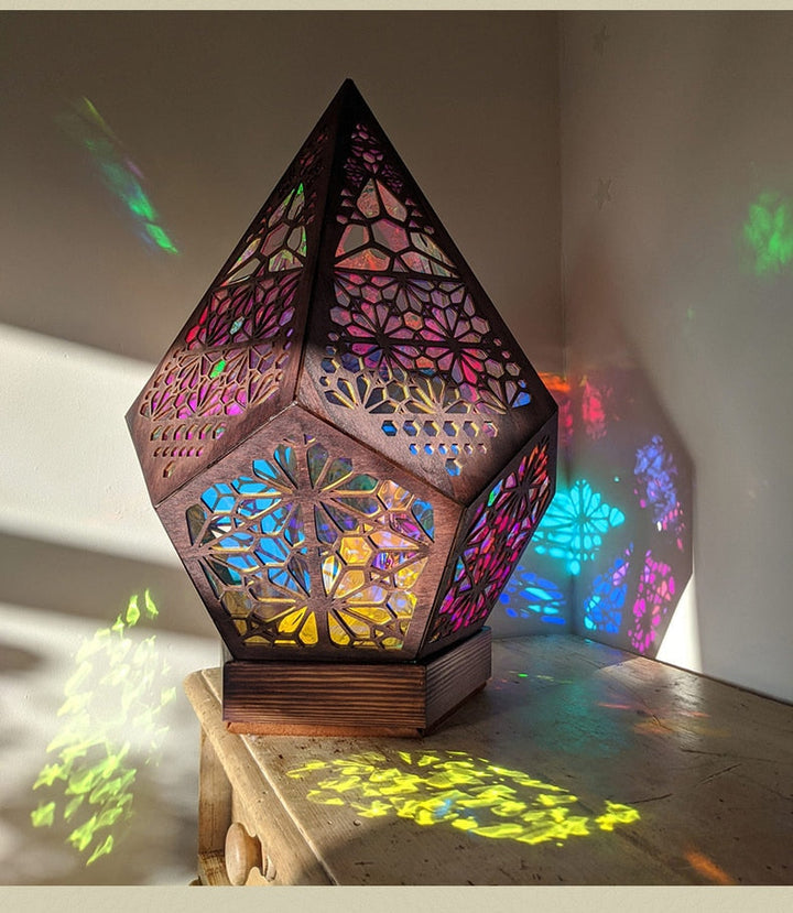 Lisslune | Wooden Hollow LED Atmosphere Night Lamp Projector