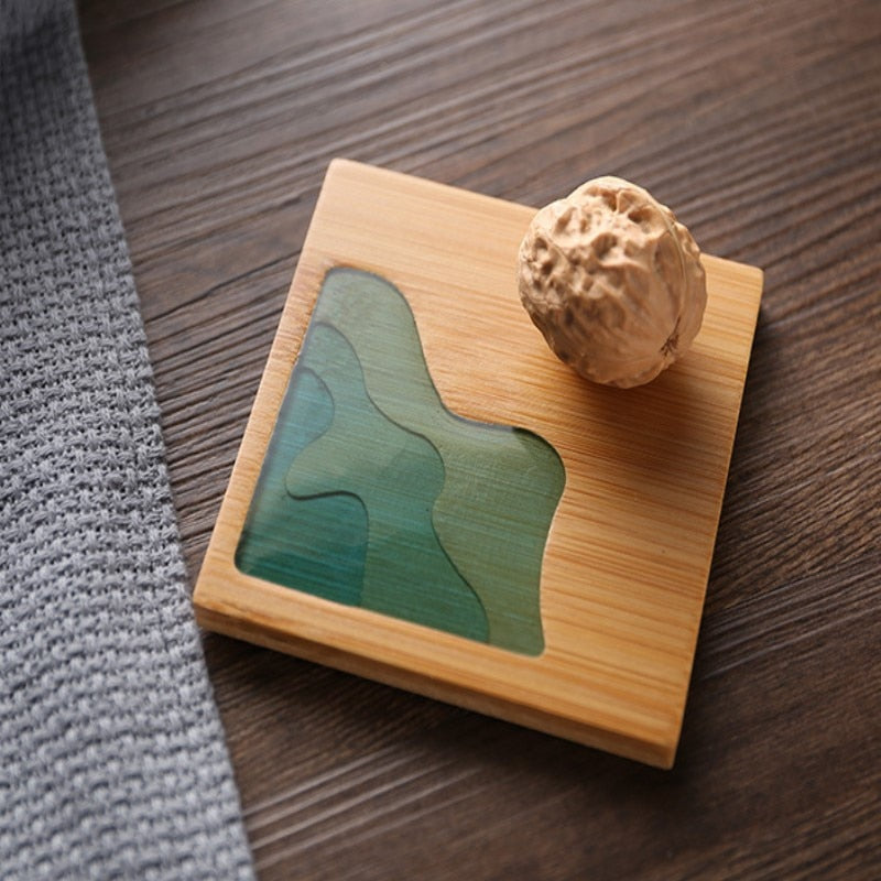Lisslune | Water Art Insulated Bamboo Coasters