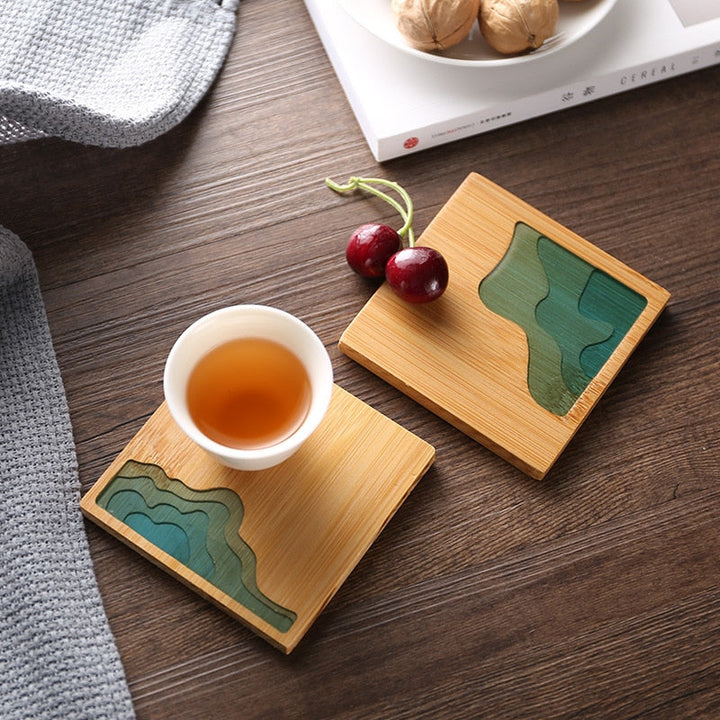 Lisslune | Water Art Insulated Bamboo Coasters