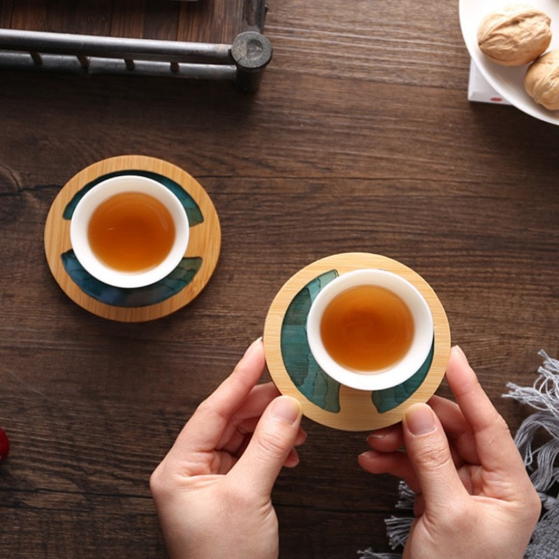 Lisslune | Water Art Insulated Bamboo Coasters
