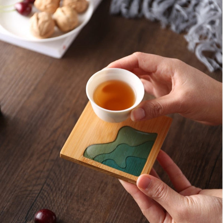 Lisslune | Water Art Insulated Bamboo Coasters