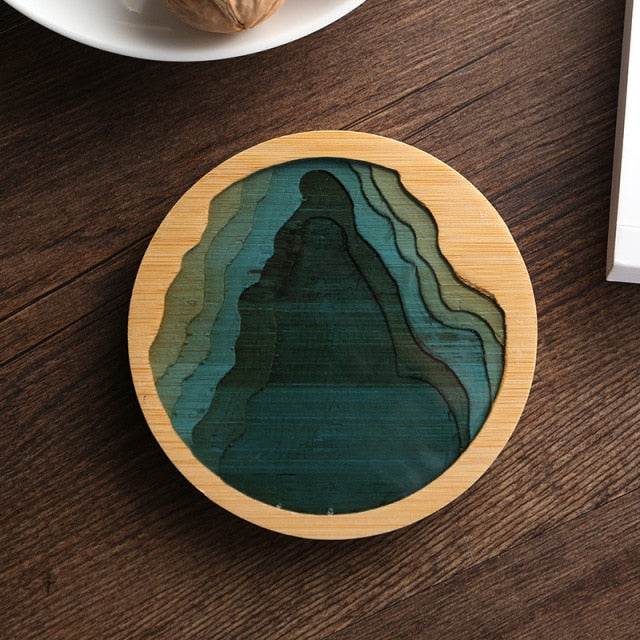 Lisslune | Water Art Insulated Bamboo Coasters