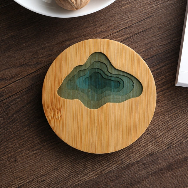 Lisslune | Water Art Insulated Bamboo Coasters