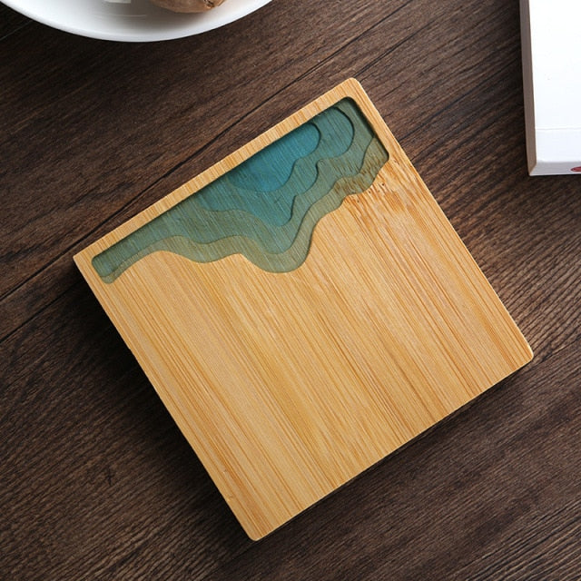 Lisslune | Water Art Insulated Bamboo Coasters