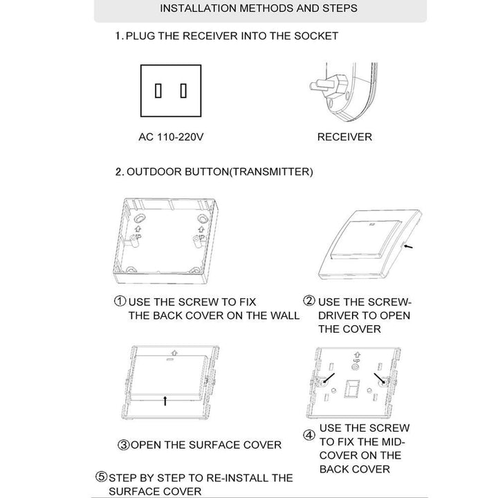 Lisslune | Waterproof Cordless Wireless Doorbell
