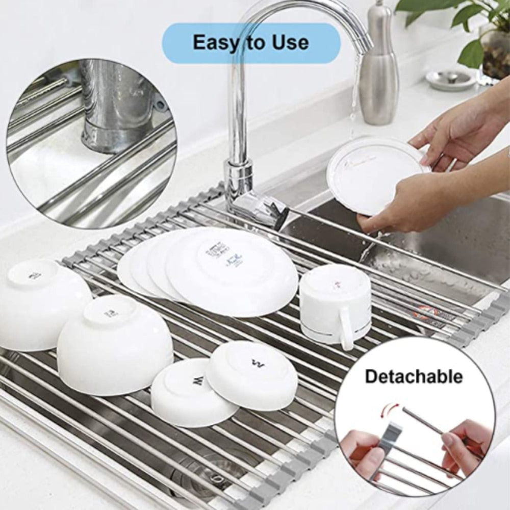 Lisslune | Foldable Over Sink  Dish Drying Rack