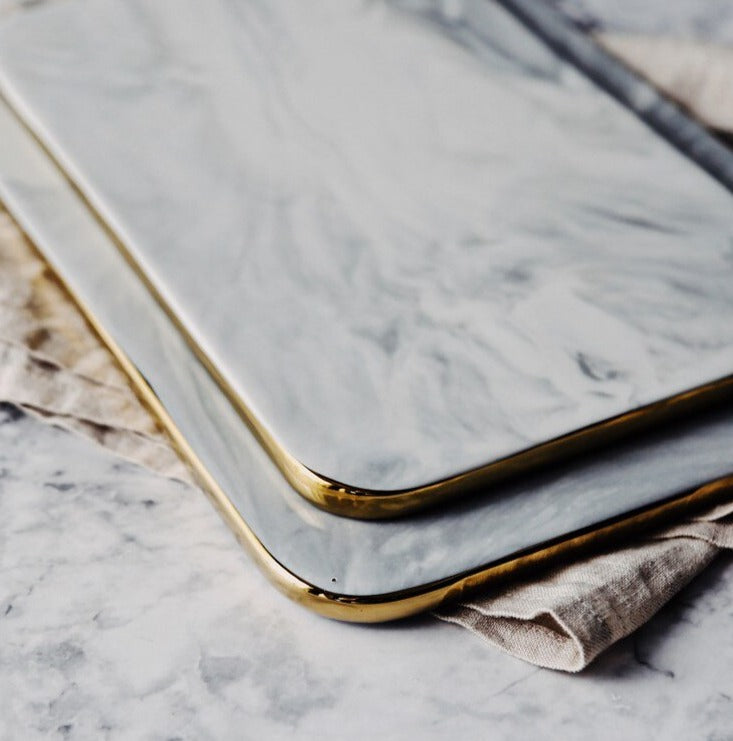 Lisslune | Elegant White Marble Ceramic Cutting Board