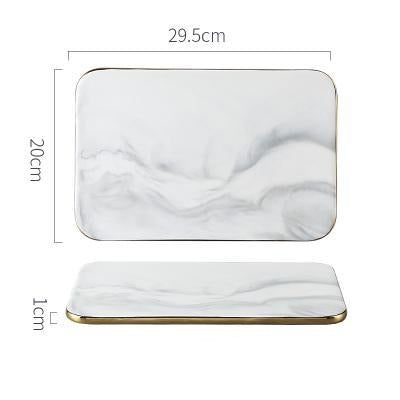 Lisslune | Elegant White Marble Ceramic Cutting Board