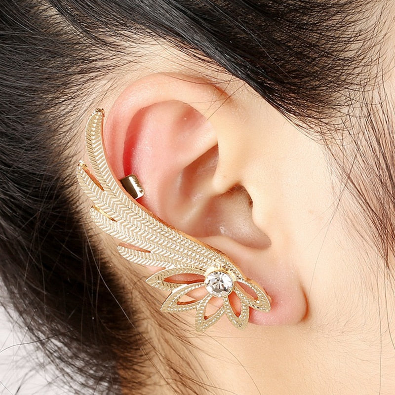 Lisslune | Fashion Alloy Feather Ear cuff Clip on Earrings