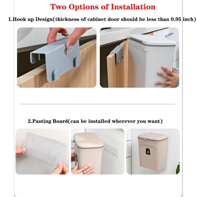 Lisslune | Wall-Mounted Smart Lid Trash Can