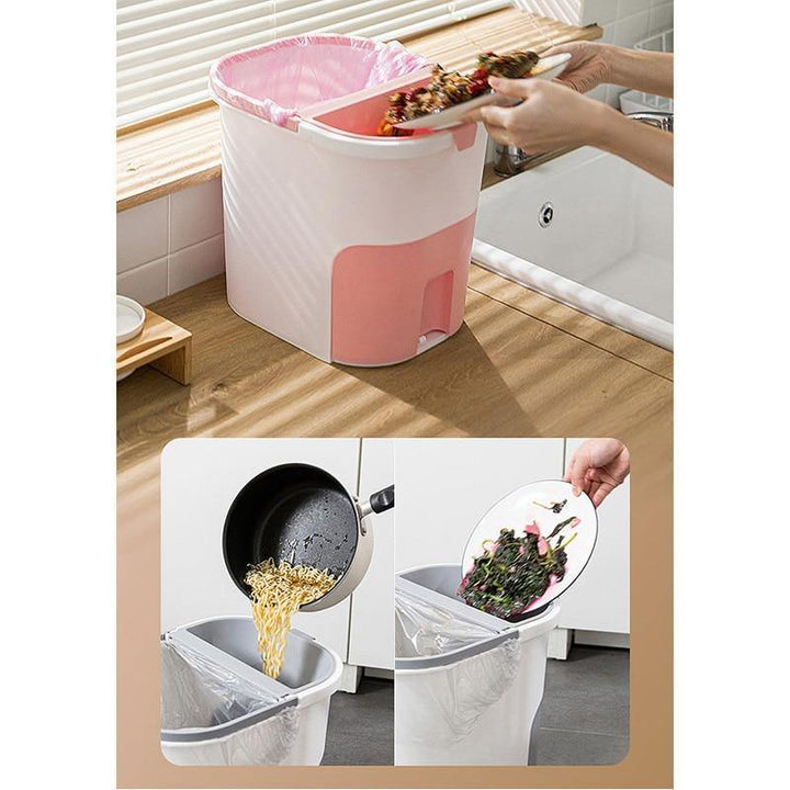 Lisslune | Wet-Dry Double Separator Kitchen Trash Bin