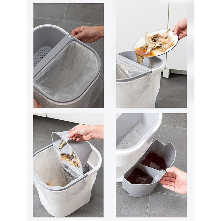 Lisslune | Wet-Dry Double Separator Kitchen Trash Bin