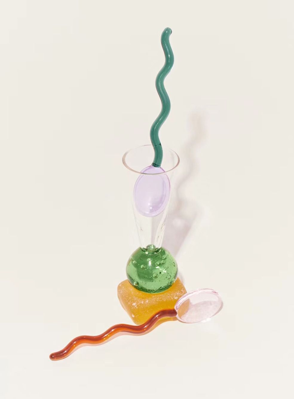 Lisslune | Fun Wavy Glass Dessert Spoons