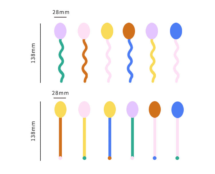 Lisslune | Fun Wavy Glass Dessert Spoons