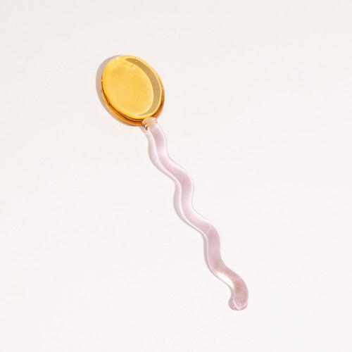 Lisslune | Fun Wavy Glass Dessert Spoons