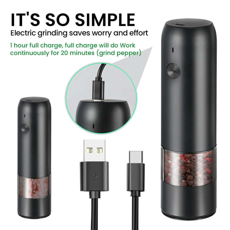 Lisslune | Rechargeable Automatic Salt Pepper Grinder