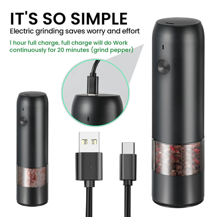 Lisslune | Rechargeable Automatic Salt Pepper Grinder