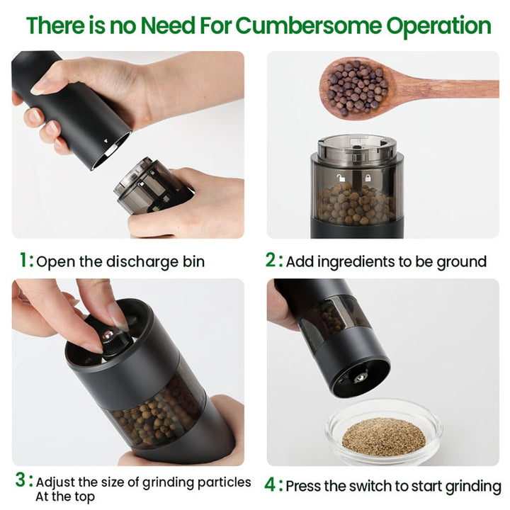 Lisslune | Rechargeable Automatic Salt Pepper Grinder