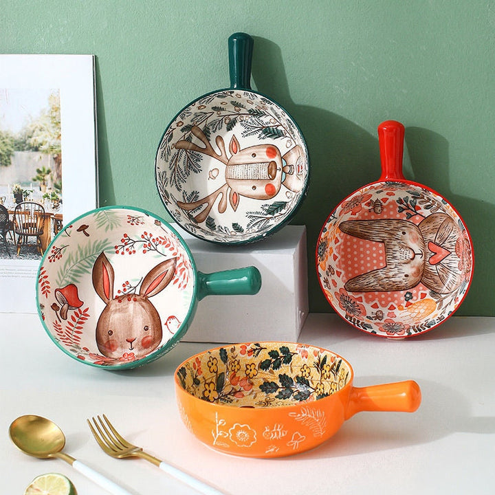 Lisslune | Handmade Animal Flower Large Ceramic Bowl