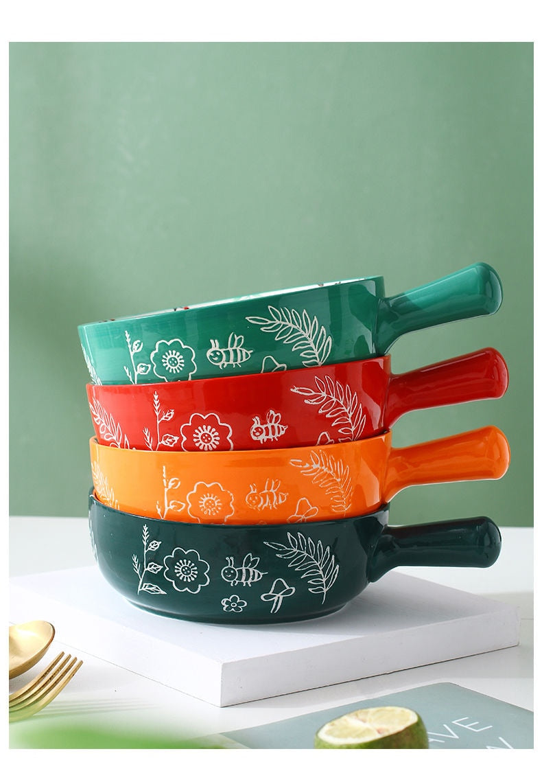 Lisslune | Handmade Animal Flower Large Ceramic Bowl