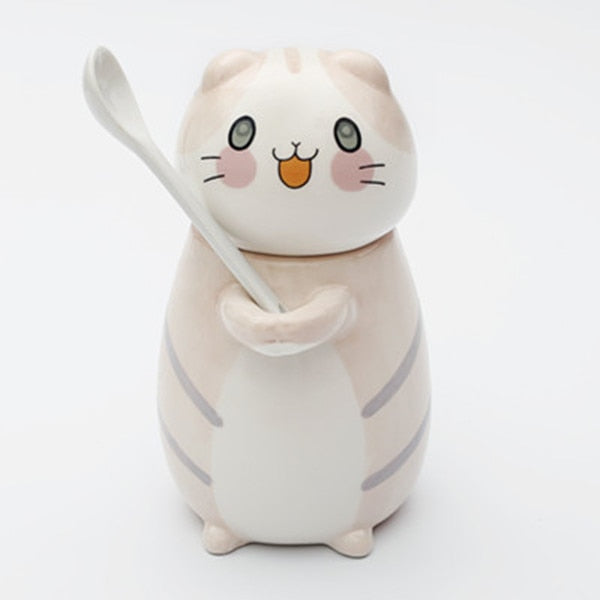 Lisslune | Cute Cat Handmade Coffee Mugs with Spoon
