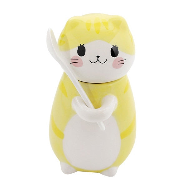Lisslune | Cute Cat Handmade Coffee Mugs with Spoon