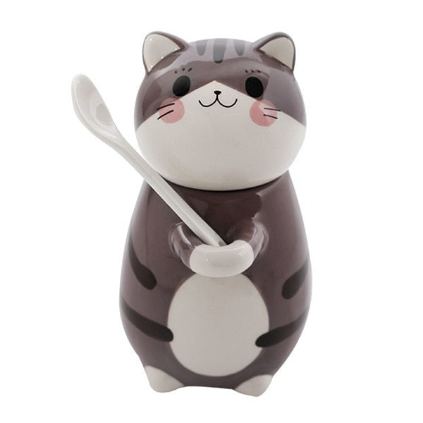 Lisslune | Cute Cat Handmade Coffee Mugs with Spoon