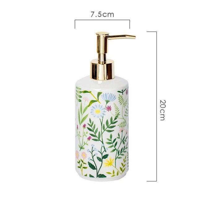 Lisslune | Soap dispenser made of ceramic with floral design
