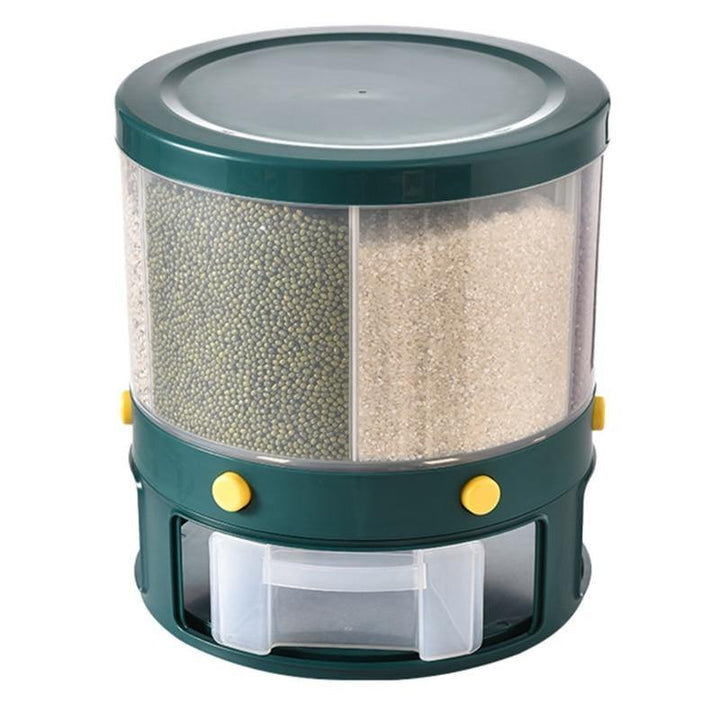 Lisslune | 6 Grid Rotating Rice Storage Box Dispenser