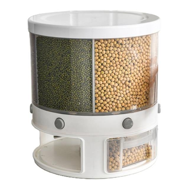 Lisslune | 6 Grid Rotating Rice Storage Box Dispenser