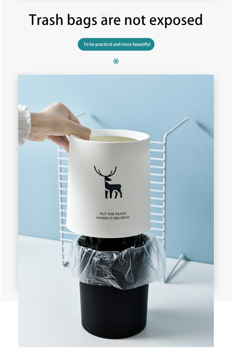 Lisslune | Nordic Desktop Double-Layer Mini Trash Can