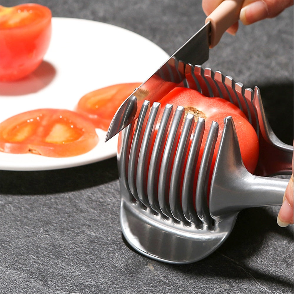 Lisslune | Stainless Steel Vegetable Fruit Cutting Holder Tool